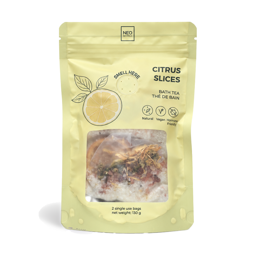 Neo Naturelle Citrus Slices Bath Tea with mineral salts and botanicals