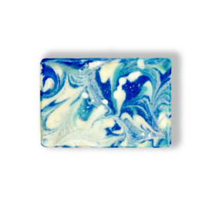 Neo Naturelle Snowflake Soap, featuring a swirling blue and white winter-inspired design