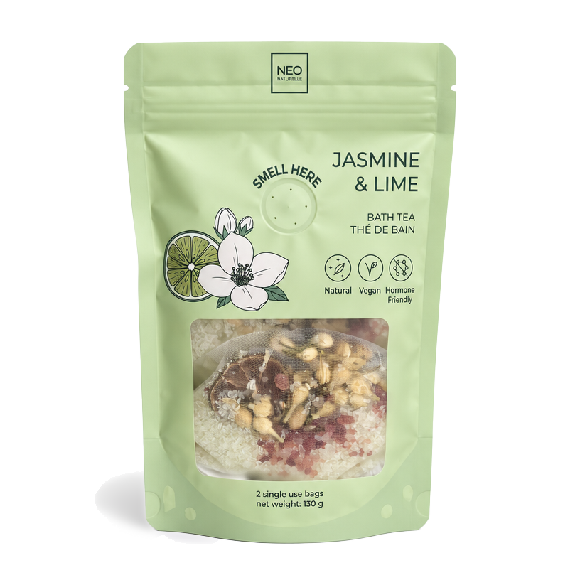 Neo Naturelle Jasmine & Lime Bath Tea with mineral salts and botanicals