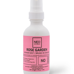 Neo Naturelle Rose Garden Shower Mist in elegant packaging, infused with a delicate rose scent.