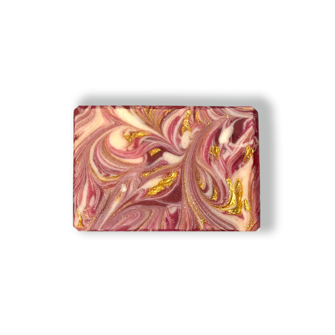 Neo Naturelle Dragon Fire Soap iwith a fiery red and gold swirling design